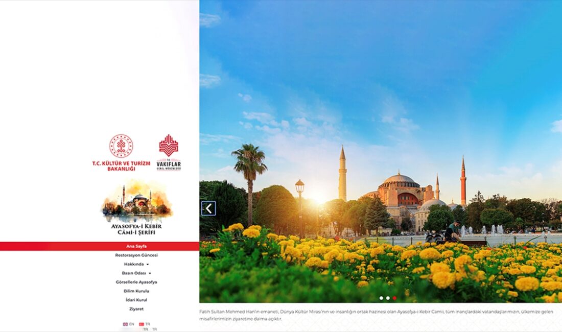 Vakıflar Genel Müdürlüğü tarafından hazırlanan web sitesinde, camiyle ilgili tüm