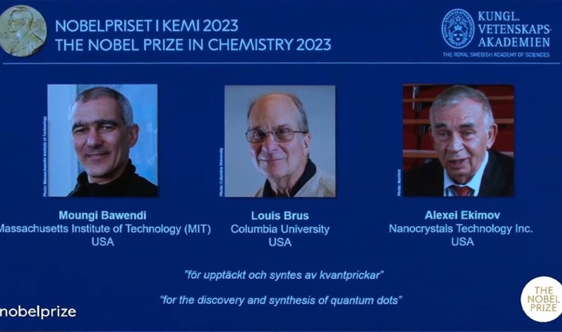 2023 Nobel Kimya Ödülü'nü, kuantum noktalarının keşfi ve senteziyle ilgili