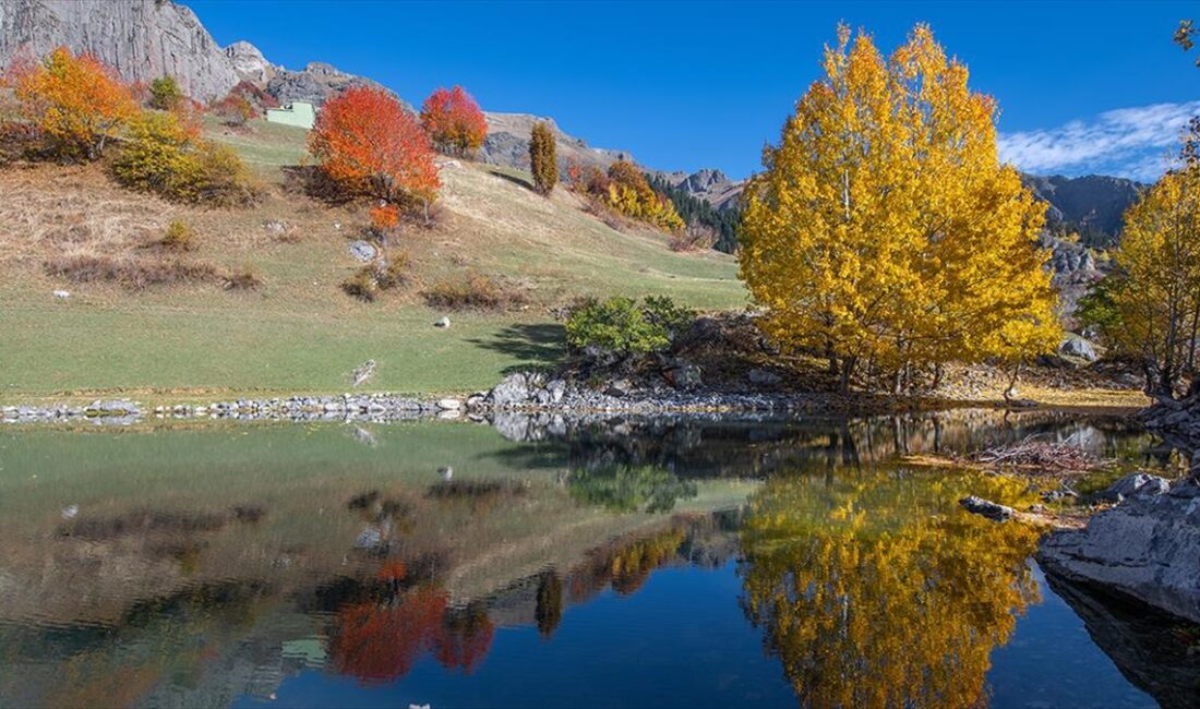 Artvin'in "sakin şehir" ünvanlı Şavşat ilçesi, sonbaharla birlikte farklı renklere