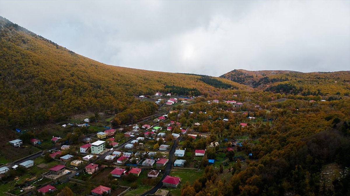 Amanos Dağları'nın 1400 rakımdaki Çardak Yaylası'nda sonbahar renkleri dronla görüntülendi.