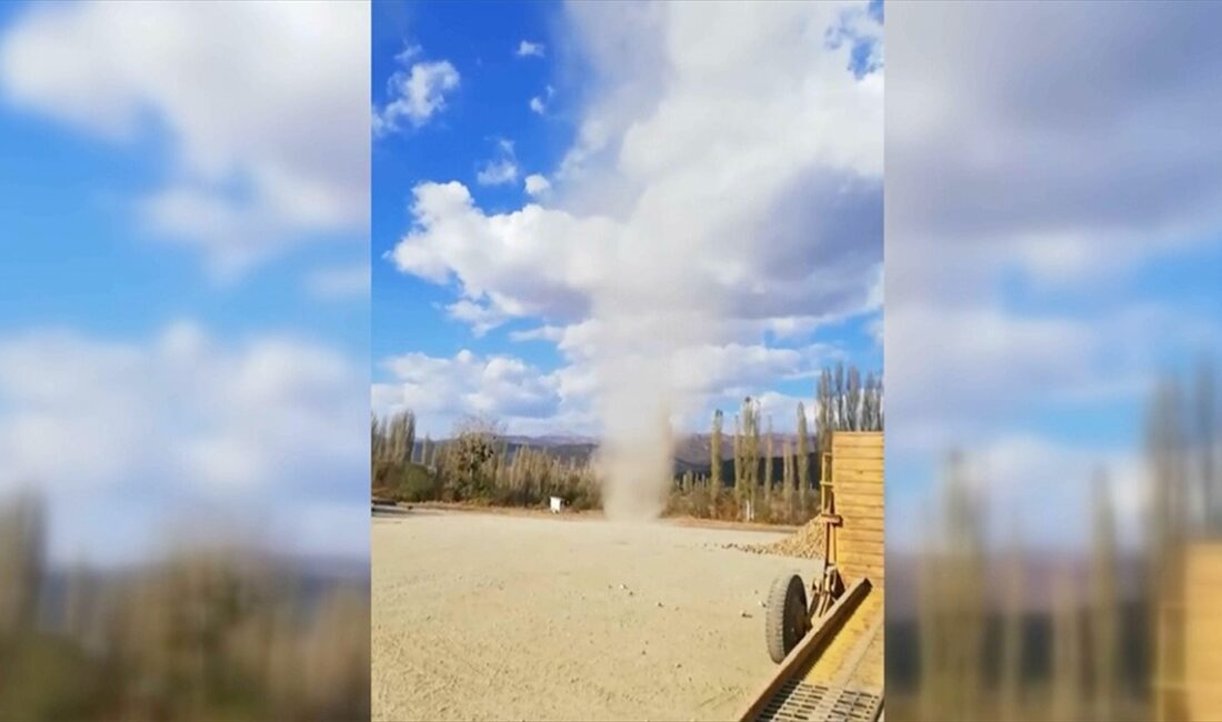 Amasya'da oluşan küçük çaplı hortum, cep telefonu kamerasıyla kaydedildi.