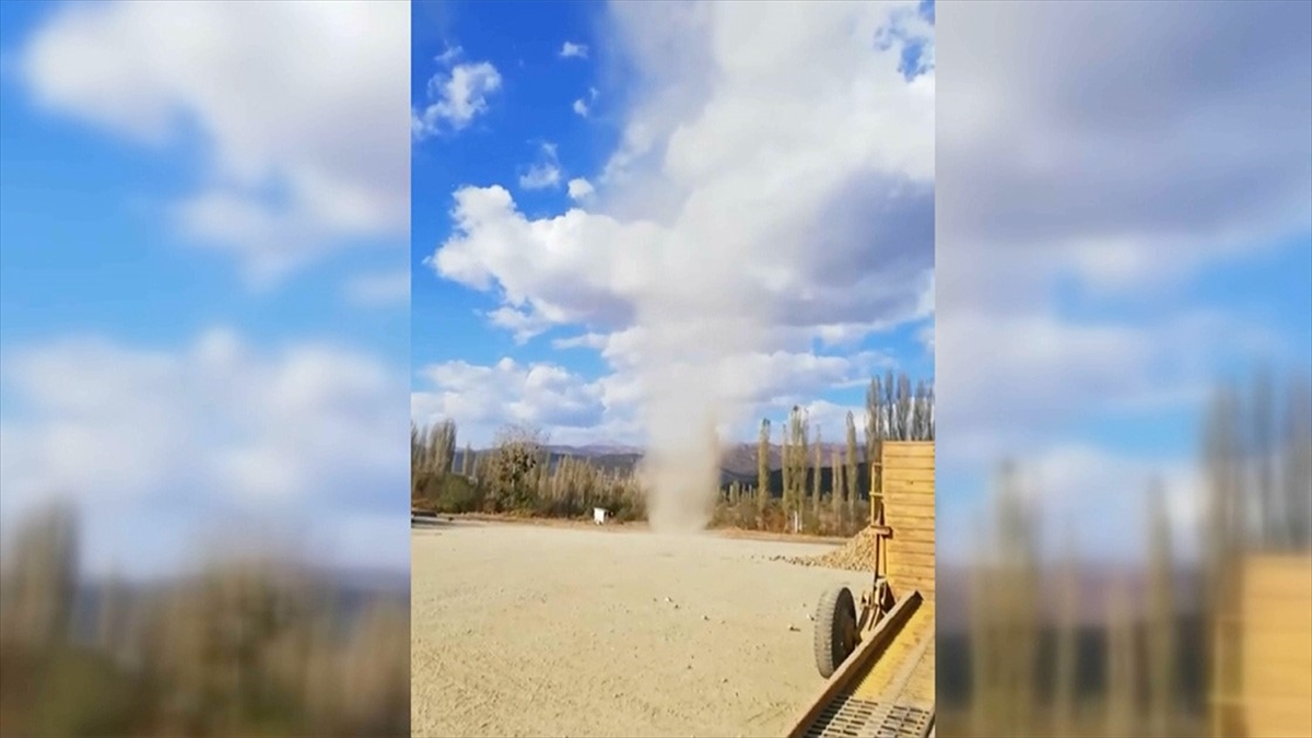 Amasya'da oluşan küçük çaplı hortum, cep telefonu kamerasıyla kaydedildi.