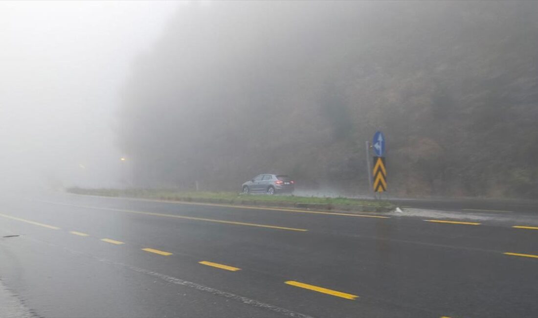 D-100 kara yolunun Bolu Dağı mevkisinde sağanak ve sis nedeniyle