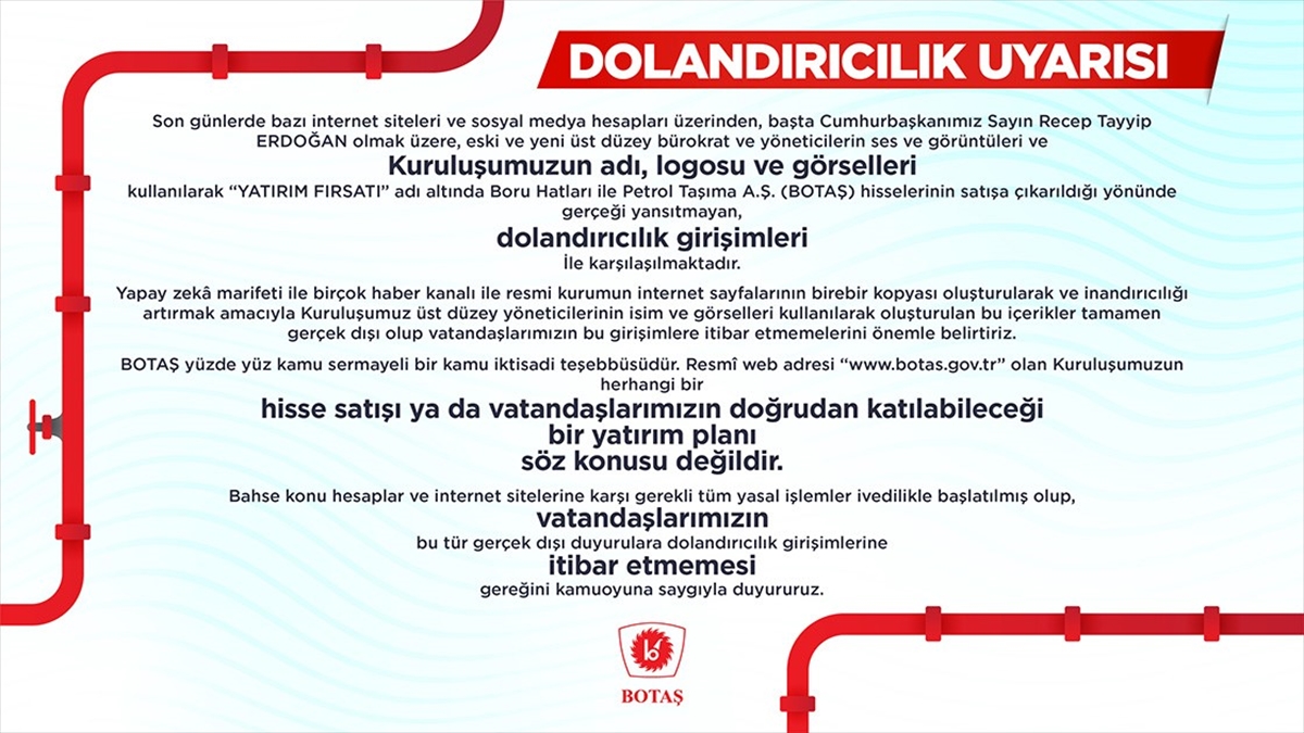 Boru Hatları ile Petrol Taşıma AŞ (BOTAŞ), hisselerinin satışa çıkarıldığı
