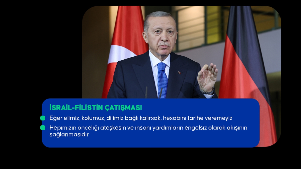 Cumhurbaşkanı Recep Tayyip Erdoğan, "Şu an itibariyle 13 bin Filistinli