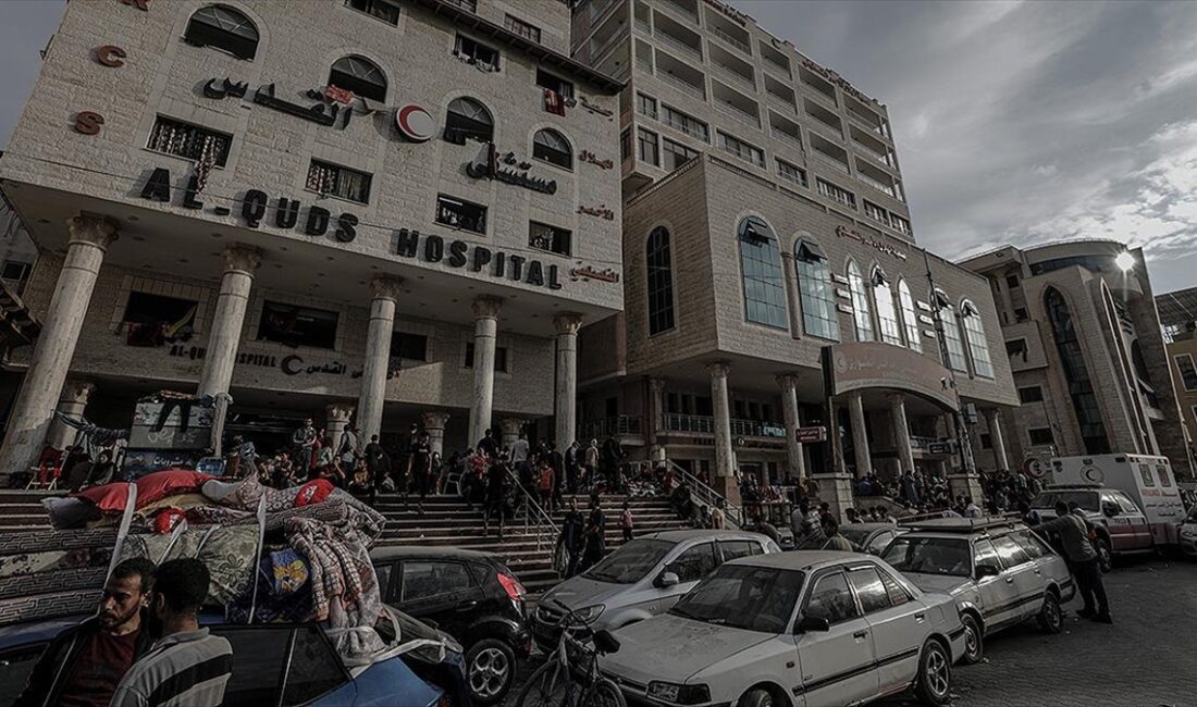 Filistin Kızılayı, 14 binden fazla yerinden edilmiş Filistinlinin sığındığı hastanede