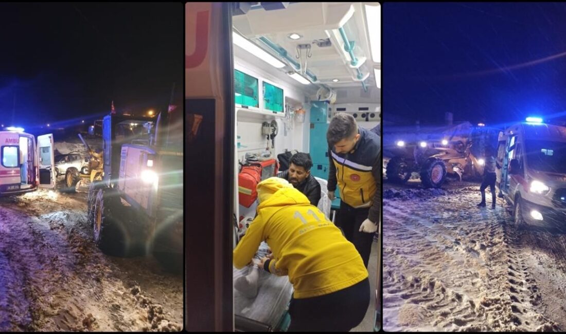 Kars'ta kar nedeniyle yolu kapanan köyde ayağı kırılan hasta, ekiplerin