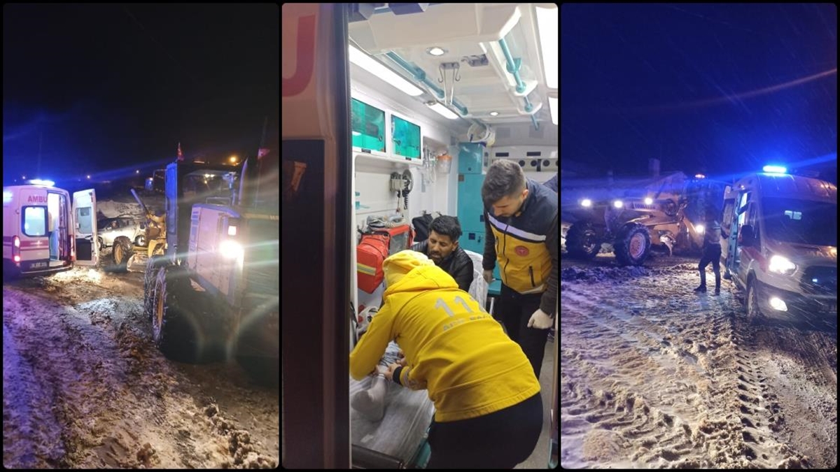 Kars'ta kar nedeniyle yolu kapanan köyde ayağı kırılan hasta, ekiplerin
