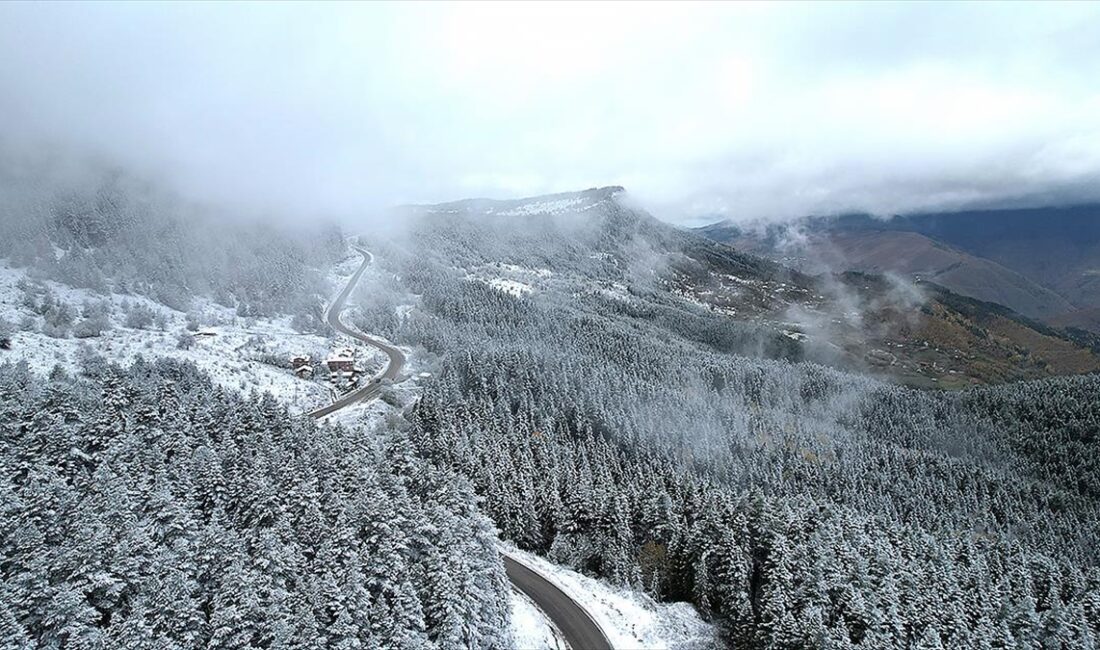 Kastamonu ormanlarında sonbahar ve kış güzelliği bir arada yaşanıyor 
