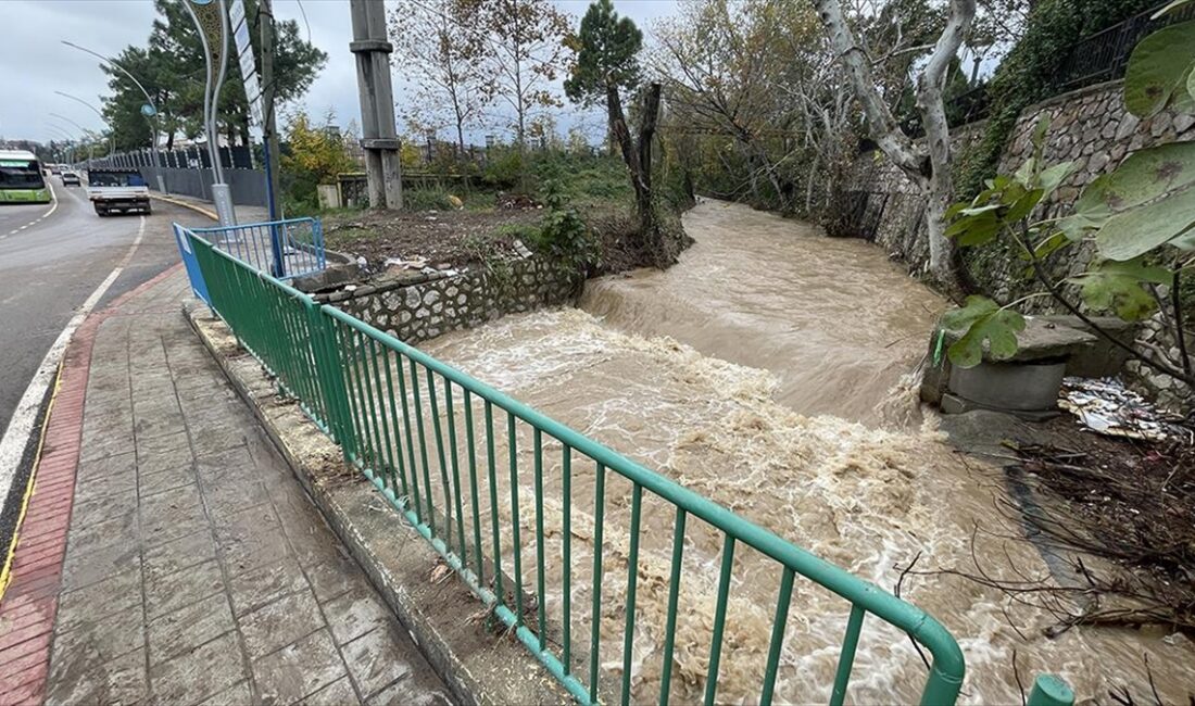 Kocaeli'de kuvvetli yağış hayatı olumsuz etkiledi.