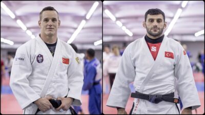 Avrupa şampiyonu milli judocu Vedat Albayrak ile Avrupa üçüncüsü Mihael