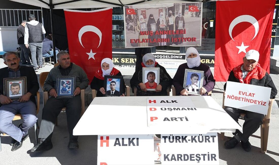 Muşlu aileler, HDP önündeki eylemlerine devam ediyor Muş'ta çocuklarının terör örgütü PKK tarafından dağa götürülmesinden HDP'yi sorumlu