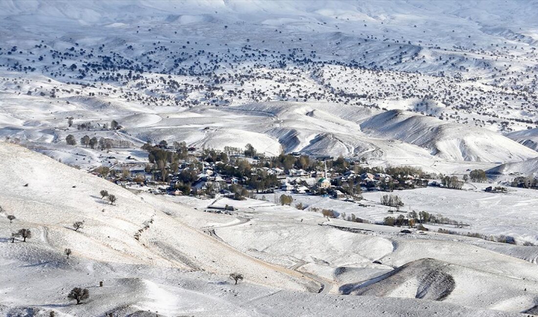 Muş'ta sabah saatlerinde başlayan kar nedeniyle yüksek kesimlerdeki köyler beyaz