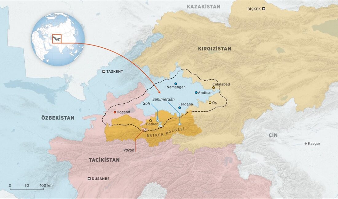 Kırgızistan ile Tacikistan arasındaki sınırın, tartışmalı 47 kilometrelik kısmında daha