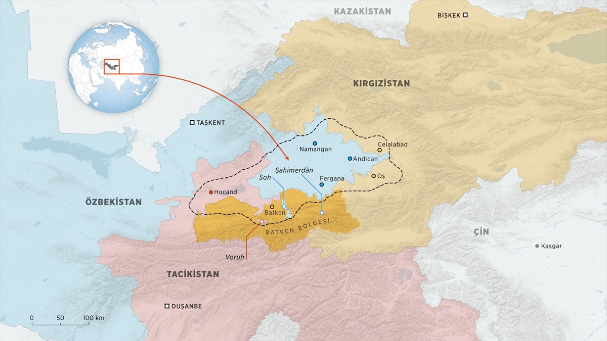 Kırgızistan ile Tacikistan arasındaki sınırın, tartışmalı 47 kilometrelik kısmında daha