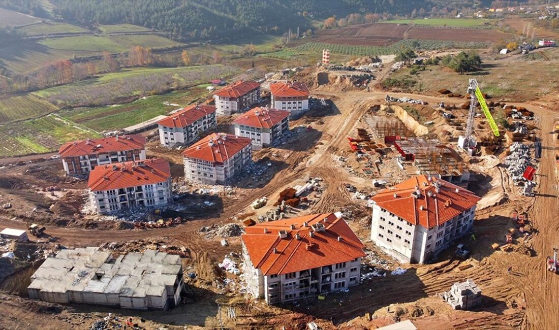 Osmaniye'nin Hasanbeyli ilçesinde Kahramanmaraş merkezli depremlerden etkilenen afetzedeler için yaptırılan
