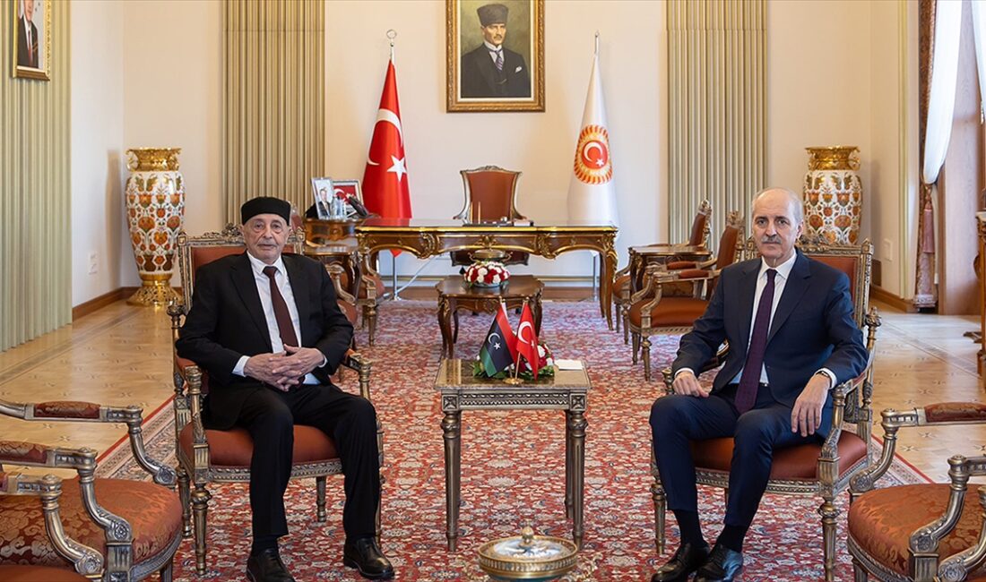 TBMM Başkanı Kurtulmuş, Libya Temsilciler Meclisi Başkanı Akile Salih ile