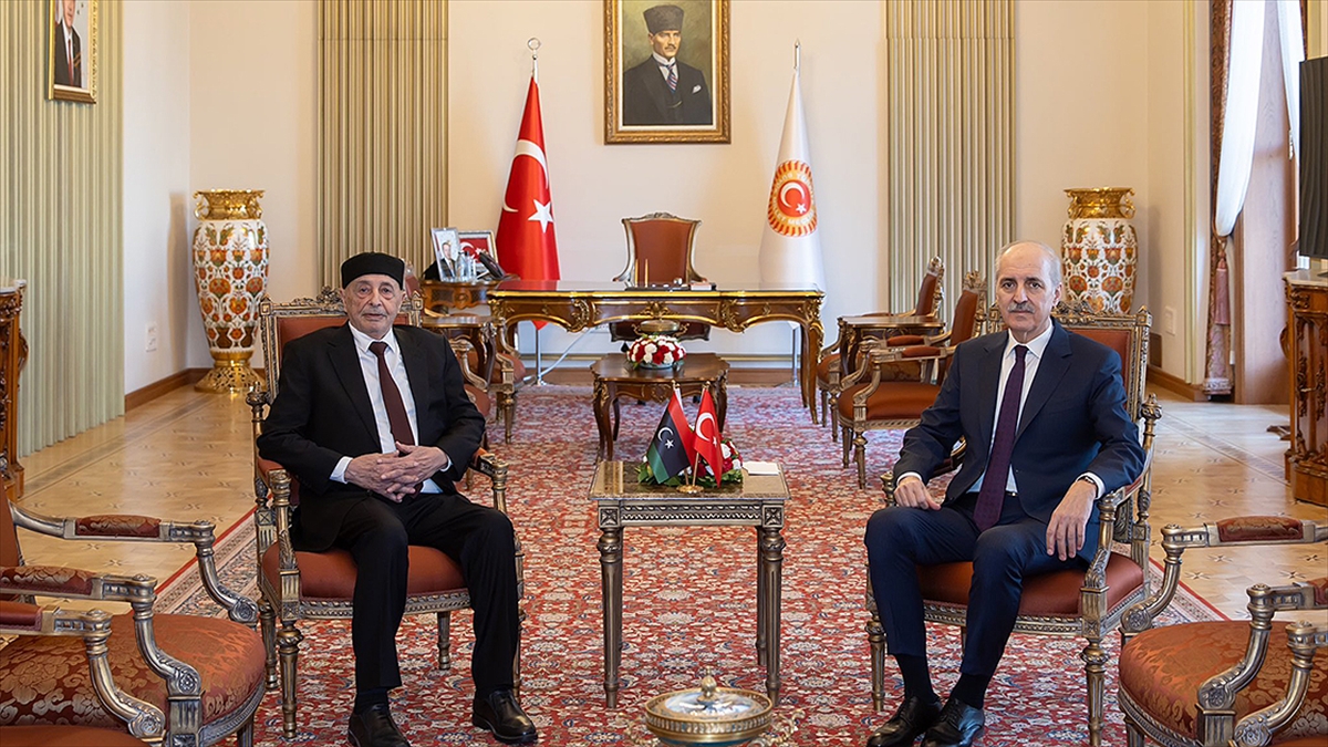 TBMM Başkanı Kurtulmuş, Libya Temsilciler Meclisi Başkanı Akile Salih ile
