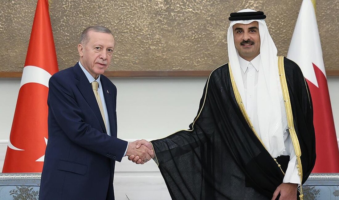 Cumhurbaşkanı Recep Tayyip Erdoğan ile Katar Emiri Şeyh Temim bin