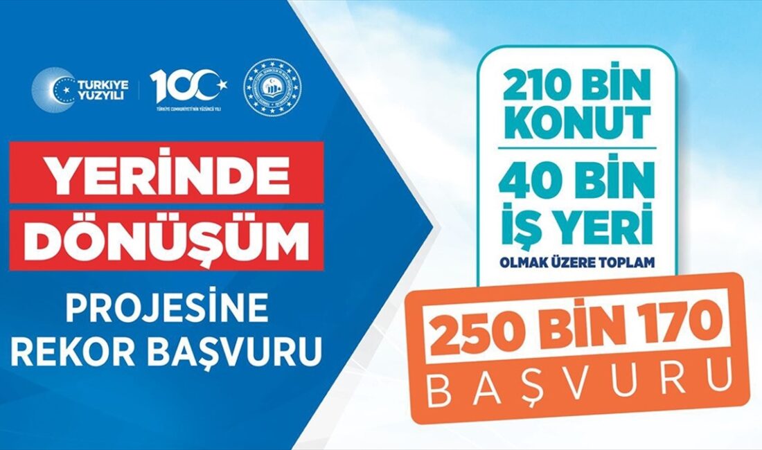 “Yerinde Dönüşüm” projesine başvurular 250 bini aştı Bakan Özhaseki, "Yerinde Dönüşüm" projesine 210 bin konut, 40 bin