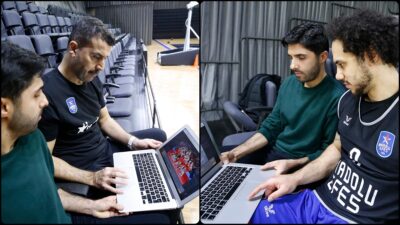 Anadolu Efes Basketbol Takımı Başantrenörü Erdem Can ile takım kaptanı