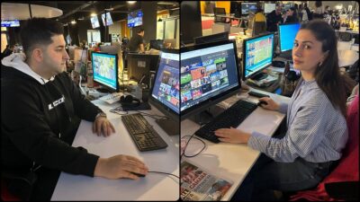 Haber Global Spor Müdürü Sercan Hamzaoğlu, spikeri Seçil Menteş ve