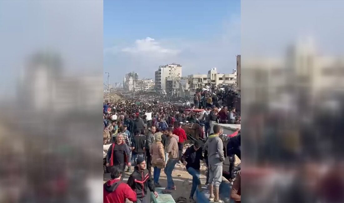 İsrail güçlerinin, 100 gündür saldırılarını sürdürdüğü Gazze Şeridi'nde gıda yardımı