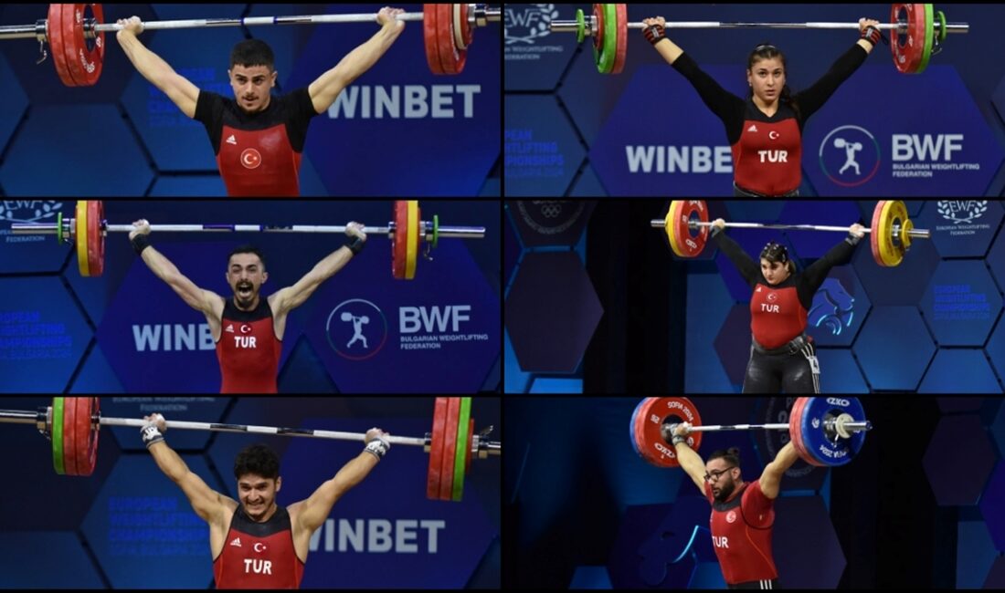 Bulgaristan'ın ev sahipliğinde gerçekleştirilen Avrupa Halter Şampiyonası'nı milli sporcular; 5