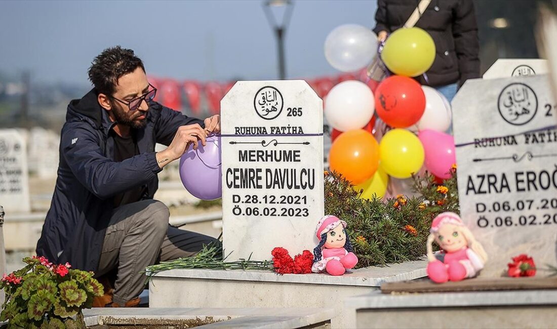 Hatay'da, 6 Şubat depremlerinde hayatını kaybeden çocukları anmak için bir