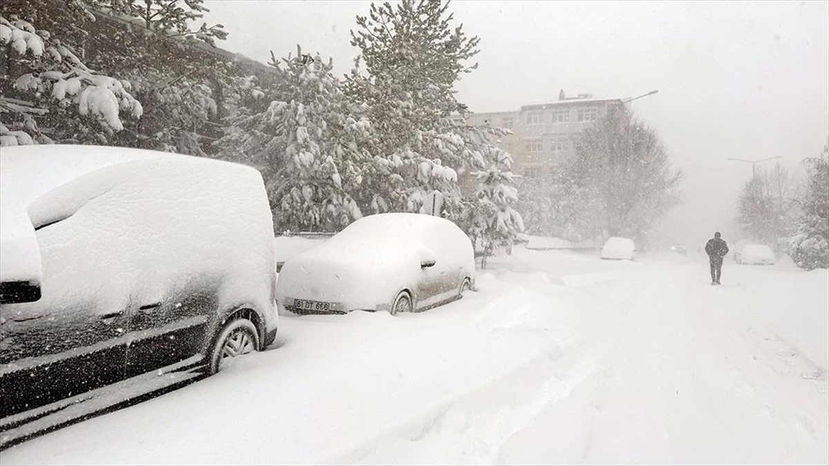 Erzurum ile Ardahan'da, kar yağışı ve soğuk hava hayatı olumsuz