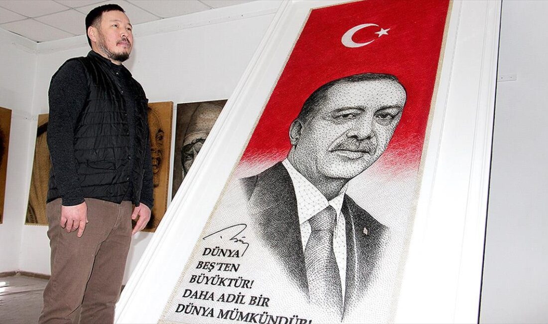 Kırgız ressam Azamat Janaliyev, Cumhurbaşkanı Recep Tayyip Erdoğan'ın 70. yaş