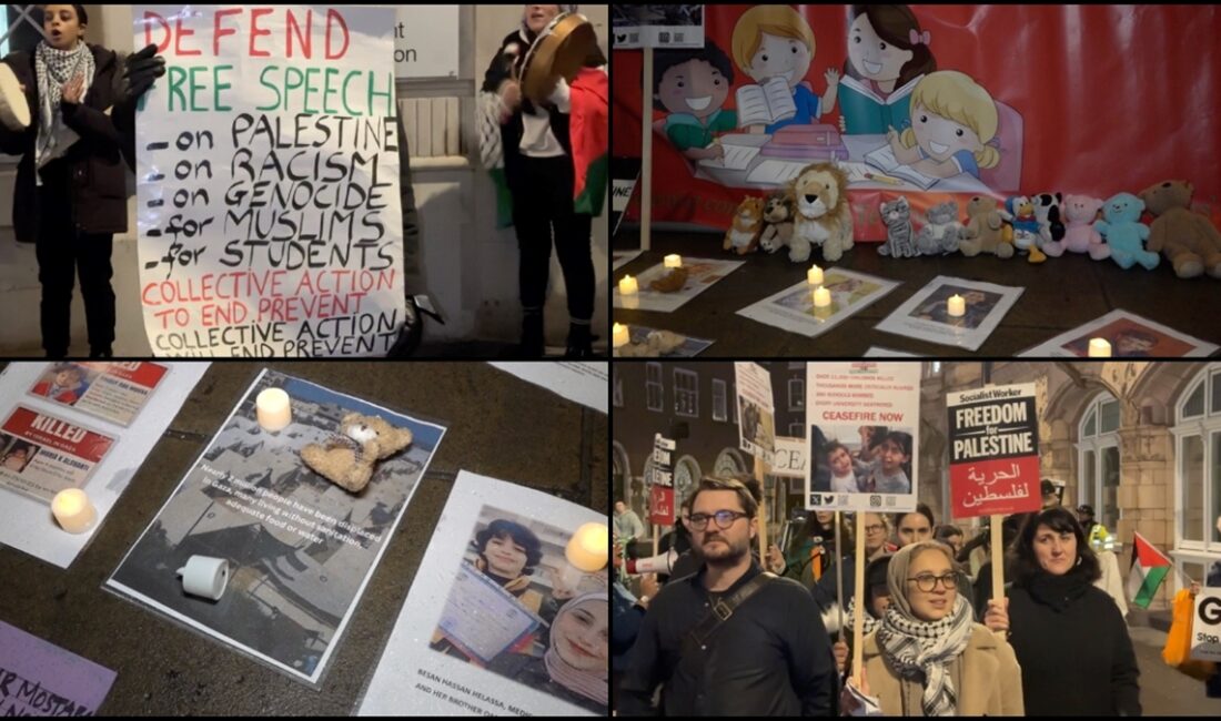 İngiltere'nin başkenti Londra'da İçişleri Bakanlığı binası önünde toplanarak Başbakanlığa yürüyen