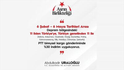 ANKARA (AA) – Ulaştırma ve Altyapı Bakanı Abdulkadir Uraloğlu, sosyal