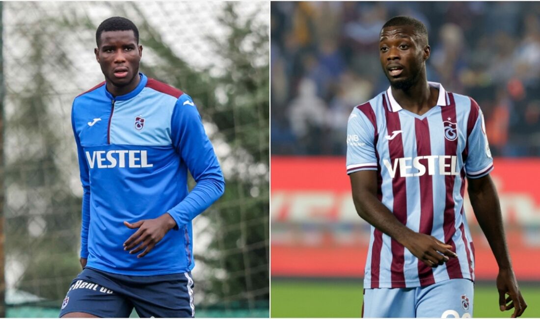 Trabzonsporlu futbolcular Paul Onuachu ve Nicolas Pepe, bordo-mavili takımın taraftarlarıyla