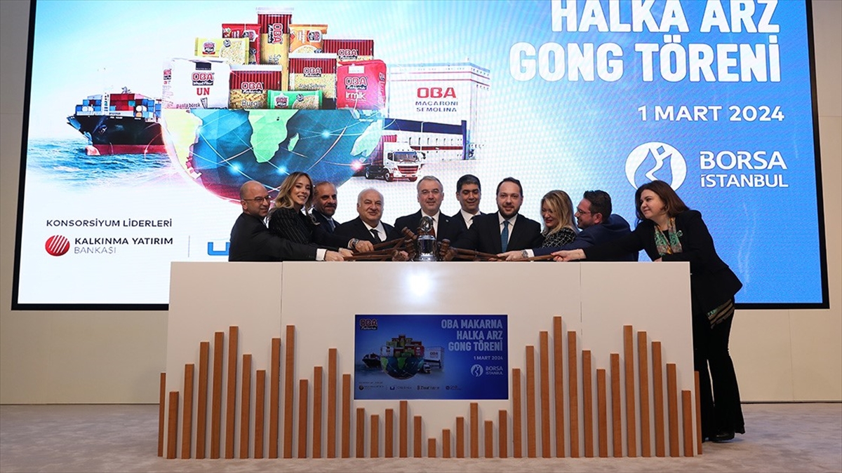 Oba Makarna, bugün düzenlenen gong töreninin ardından Borsa İstanbul'da işlem