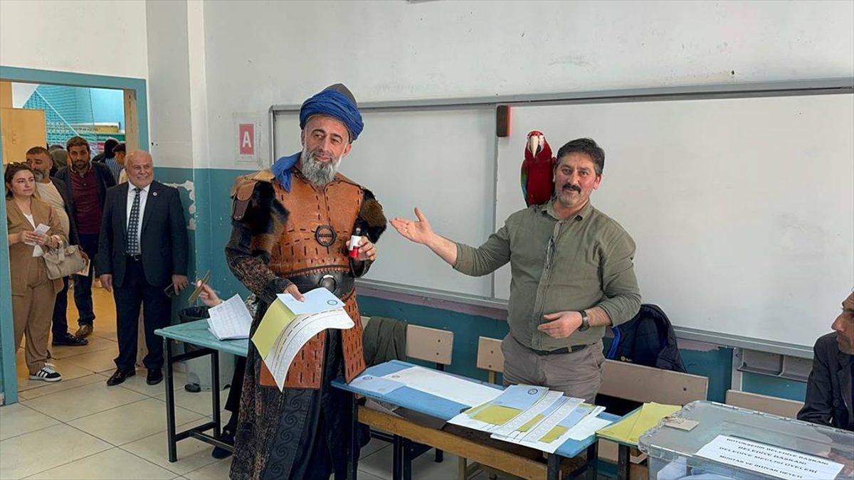 Esenyurt'ta, oy vermeye "Onsuz yaşayamam" dediği Ara cinsi papağanı Paşa