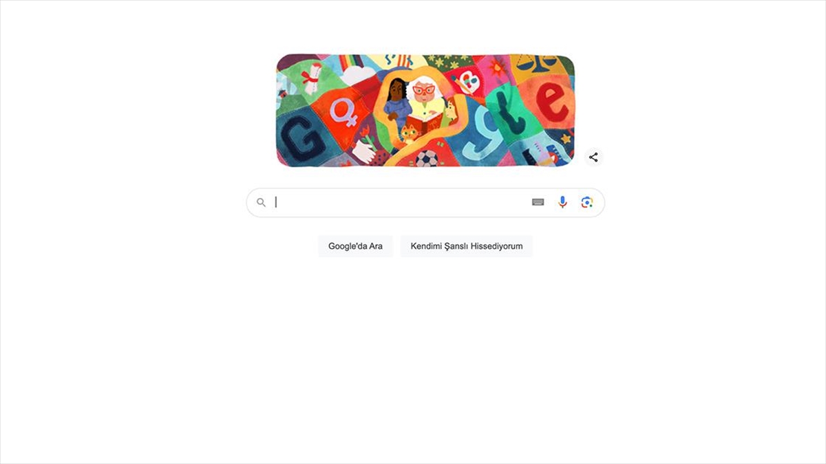 Google, ana sayfasında bugüne özel hazırladığı "doodle" ile 8 Mart