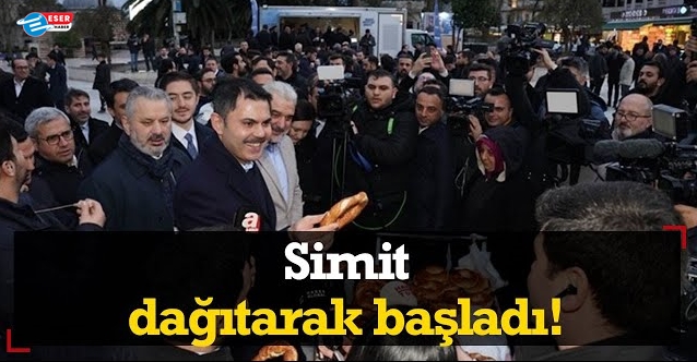 AK Partili İBB adayı Murat Kurum çorba ve simit dağıttı.