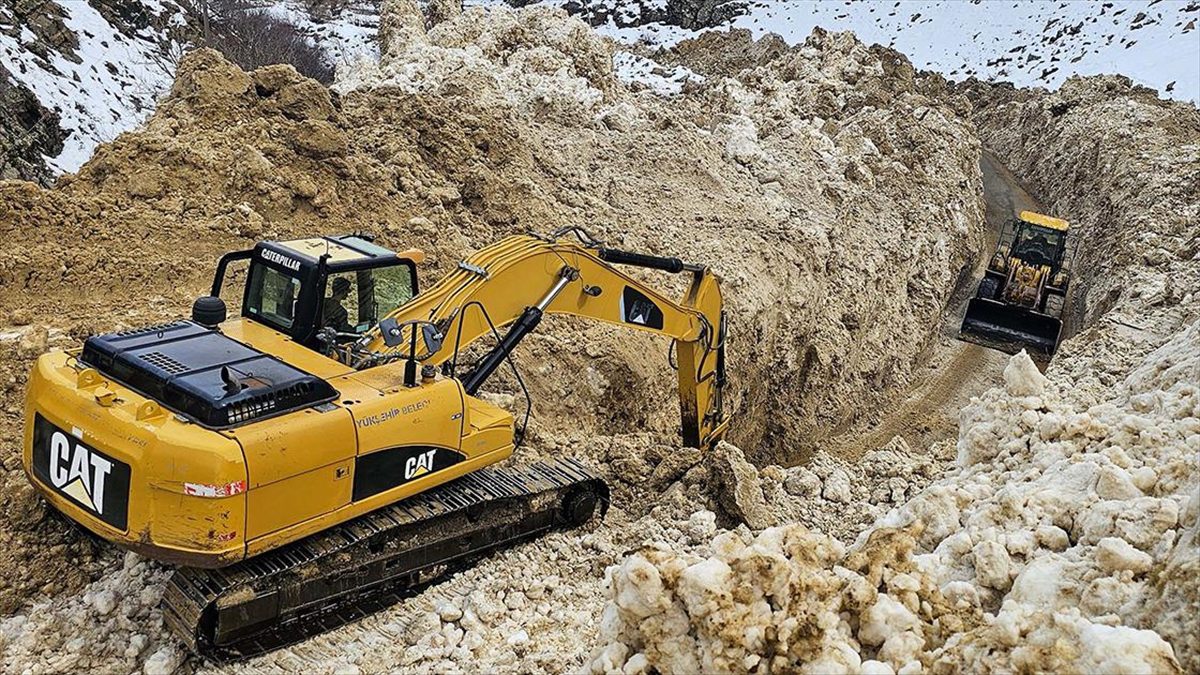 Van'ın Çatak ilçesinde çığın düştüğü mahalle yolunda çalışma başlatıldı.
