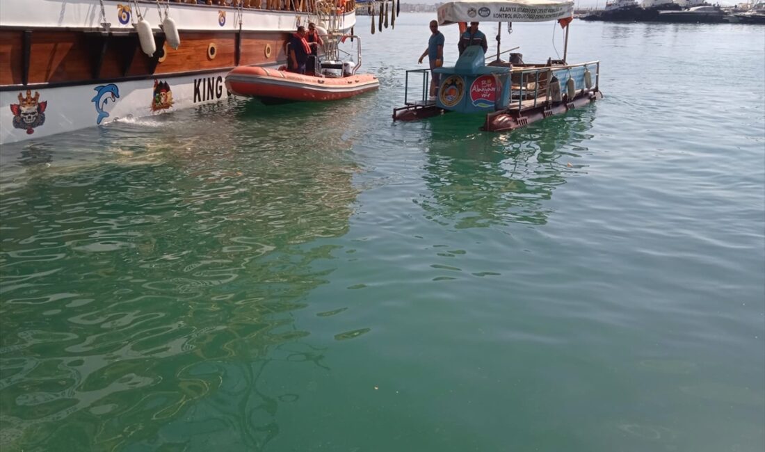 ANTALYA (AA) – Antalya'nın Alanya ilçesinde misinaya dolanan caretta caretta,