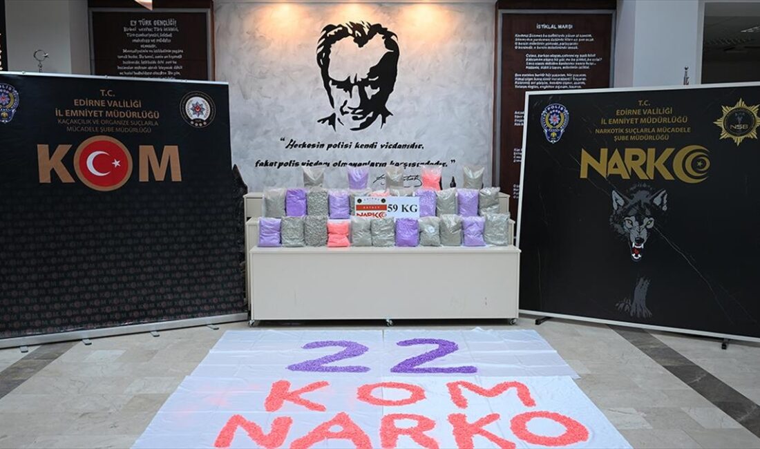 EDIRNE (AA) – İl Emniyet Müdürlüğü Narkotik Suçlarla Mücadele ile