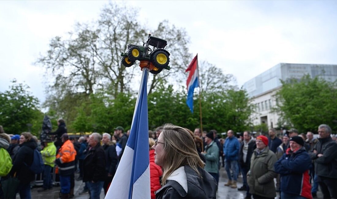 Hollandalı bir grup çiftçi, Brüksel'de Avrupa Birliği'nin (AB) tarım politikasına