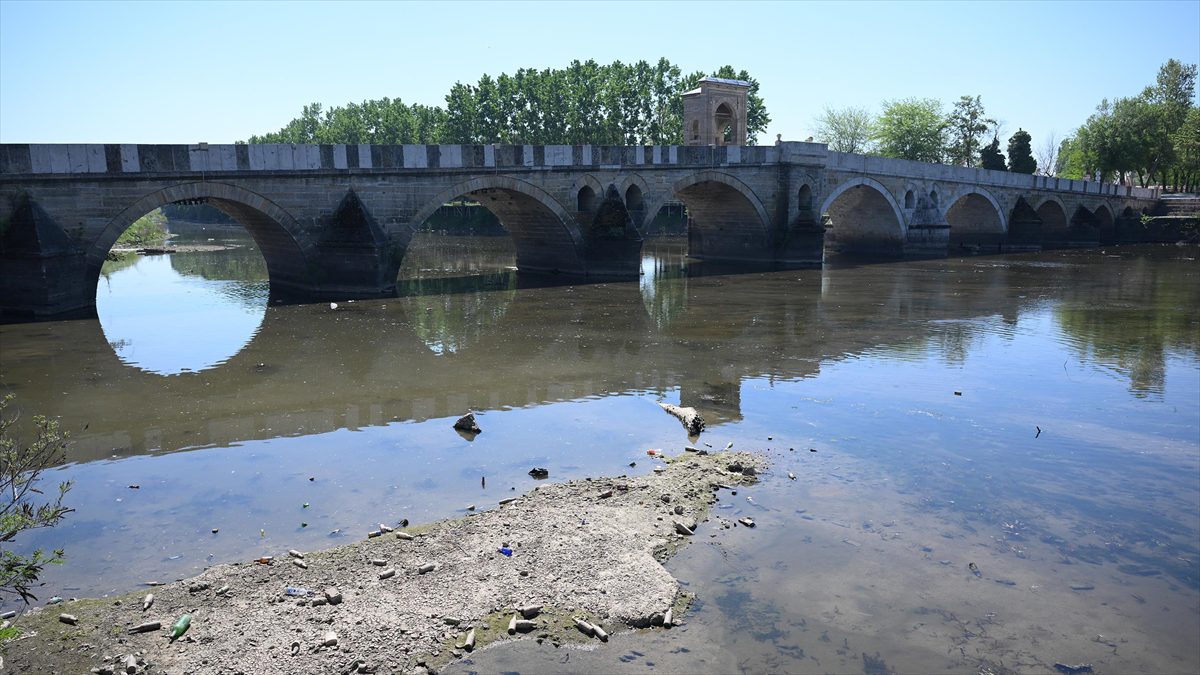 Edirne'de mevsim normallerinin üzerinde seyreden sıcaklıklar nedeniyle Tunca Nehri'nin debisi