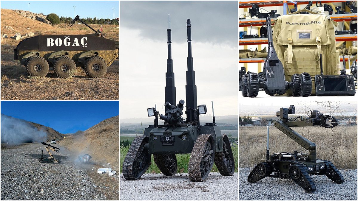 Türk savunma sanayisi bünyesinde geliştirilen gözetleme ve bomba imha robotları,