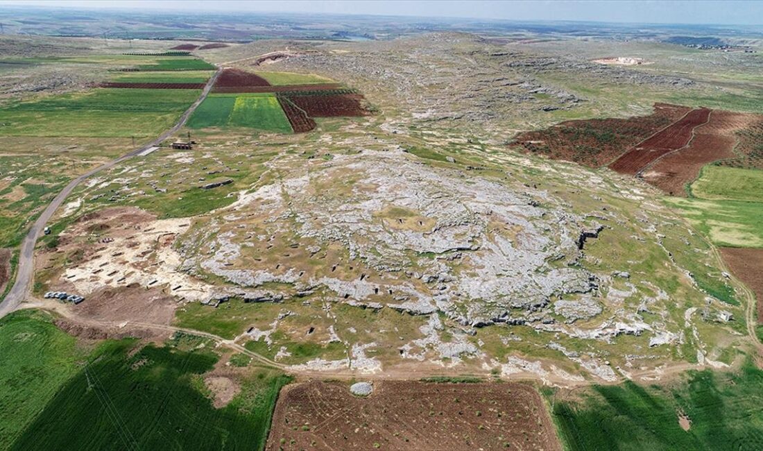 Adıyaman'da, Roma dönemine ait ve içerisinde kaya mezarı bulunan Tharsa