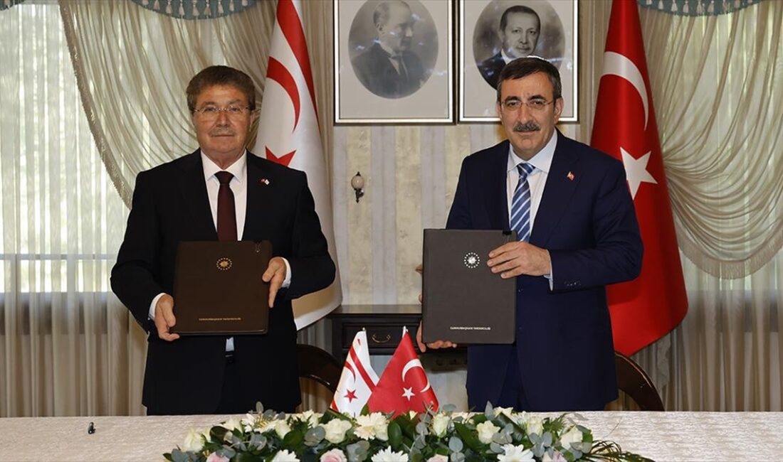 Cumhurbaşkanı Yardımcısı Cevdet Yılmaz ile KKTC Başbakanı Ünal Üstel, "KKTC