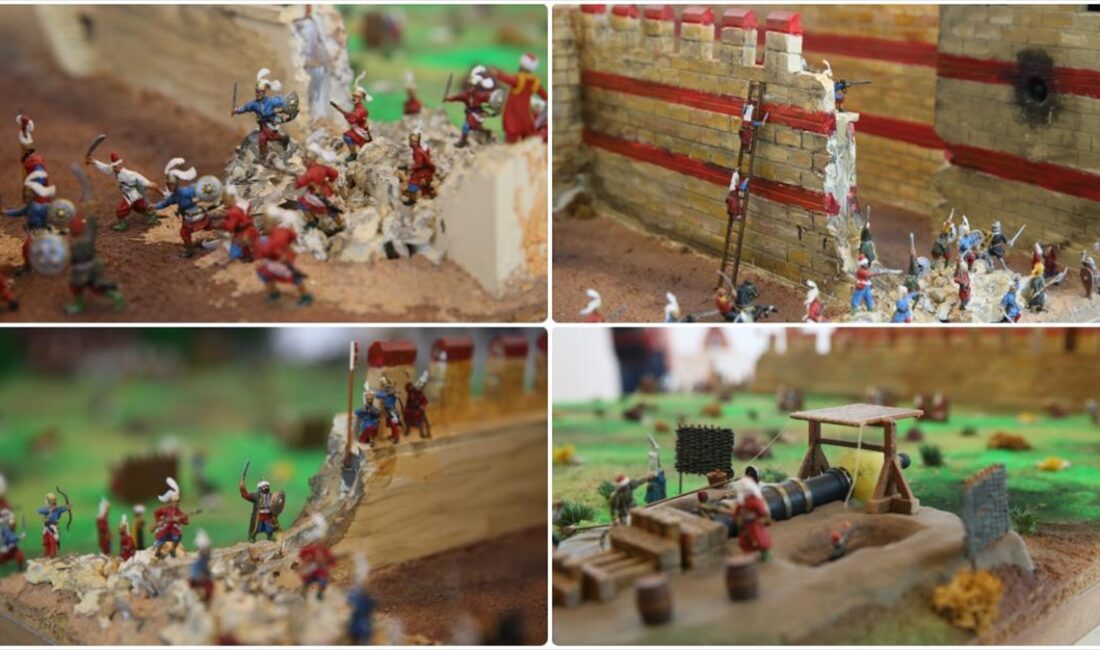 Edirne'de yaşayan Hüseyin Ülker, İstanbul'un fethini "diorama" adı verilen üç