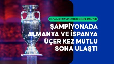 Avrupa Futbol Şampiyonası finallerinde üçer kez şampiyonluk yaşayan Almanya ve
