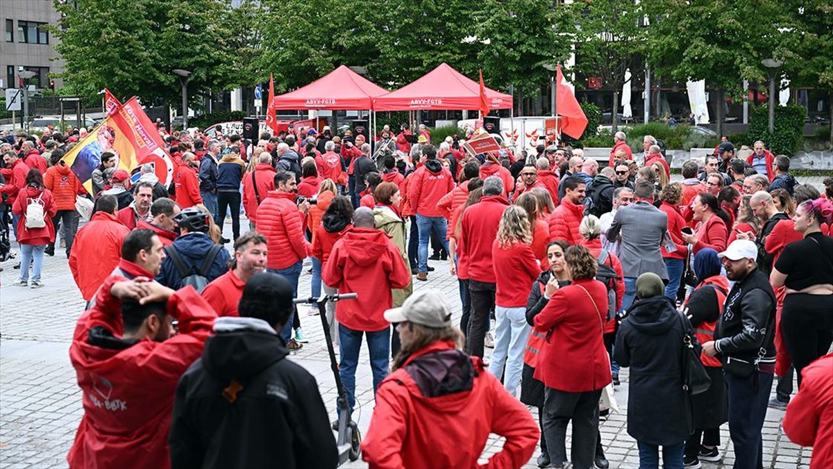 Avrupa Birliği'nin (AB) kamu harcamalarını azaltma politikalarına karşı Belçika'nın başkenti