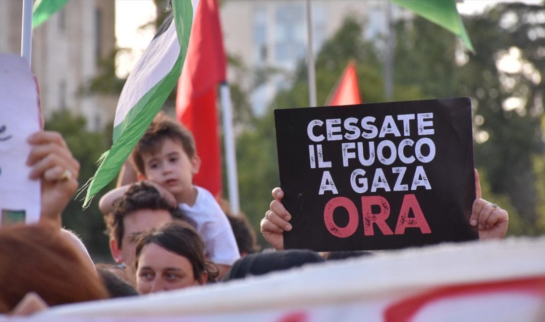 ROMA (AA) – Roma’da bir süredir öğrencilerin çadır kurarak Filistin’e